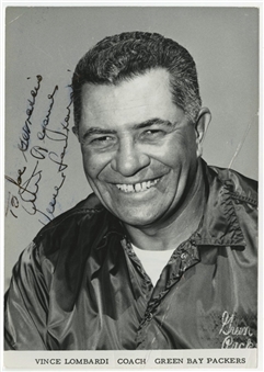 1963 Vince Lombardi Autographed B&W Photograph (JSA)
